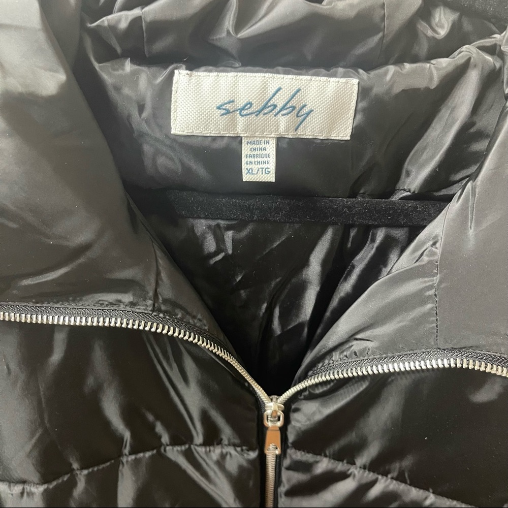 Sebby Hooded Black Puffer Coat - Picture 3 of 5